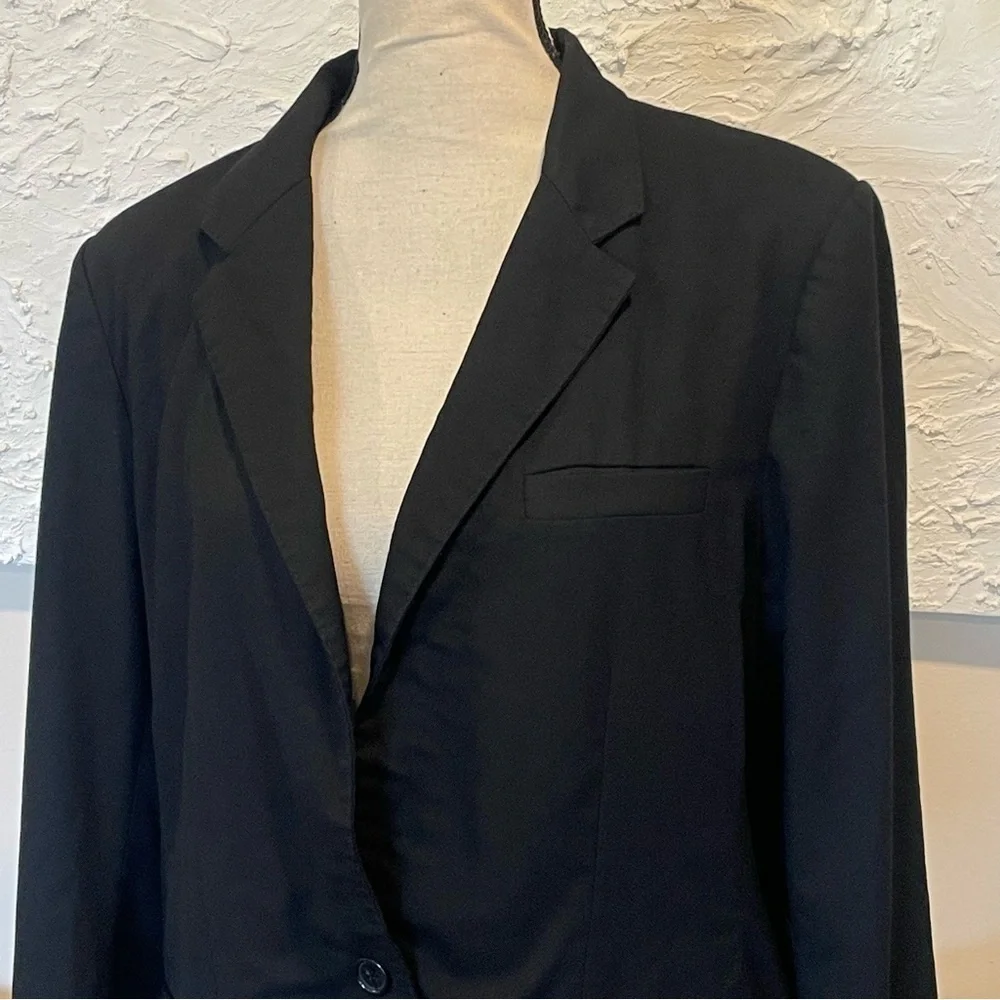 Tiffany & Co Wardrobe Women’s Black One-Button Blazer Business Jacket US Sz 14